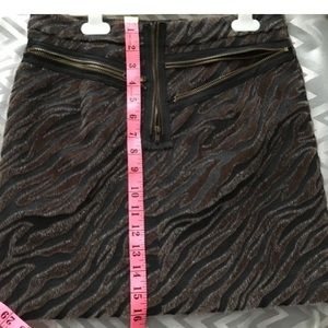 Soft fur zebra print skirt
